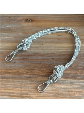 Silver Beaded Bag Strap